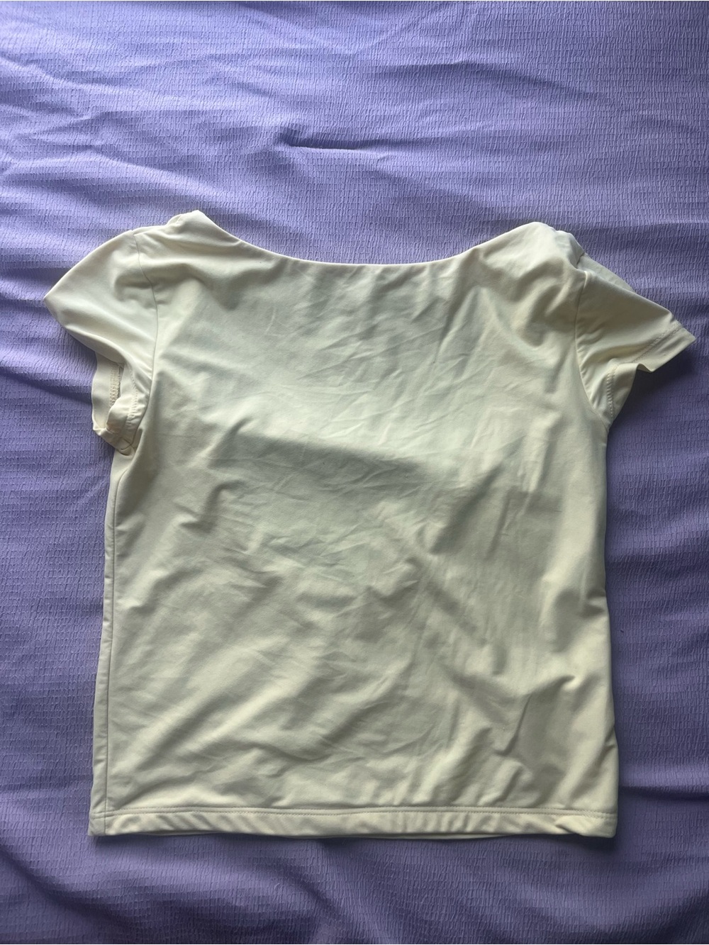Yellow Cloud Scoop Neck Short Sleeve Tee backless
